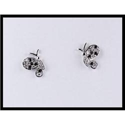 14K White Gold Black Diamond Earrings #1609099