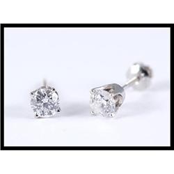 14K White Gold Diamond Studs #1609104