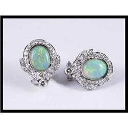 Stylish 18K White Gold Opal and Diamond #1609110