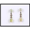 Image 1 : 14K Yellow Gold Opal and Diamond Stud Earrings #1609115