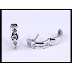 Graceful 18K White Gold Diamond Earrings #1609117