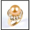 Image 1 : GOLDEN SOUTH SEA PEARL DIAMOND RING #1609143