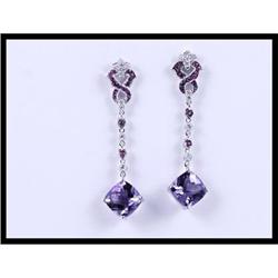 Breath-taking 18K White Gold Dangling Earrings #1609177