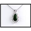 Image 1 : RICH 18K WHITE GOLD JADE AND DIAMOND PENDANT #1609181