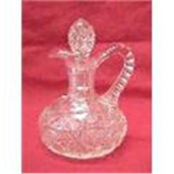 Hand blown Cut glass Cruet #1609291