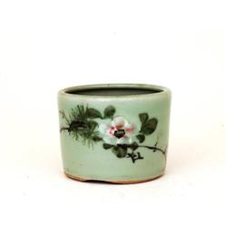 Old Japanese Celadon Imari Moriage Planter #1609717