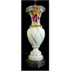 Lamp Table Hand Painted Nasturtium Flowers #1609881