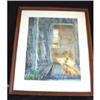 Image 1 : Painting Rainer Sun Thru Window Broom Framed #1609884