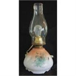 Lamp Table Oil Wired Hand Painted Floral #1609887