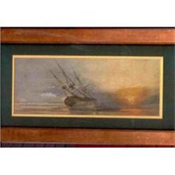 Print 3 Masted Scooner @ Sunset-Framed #1609909