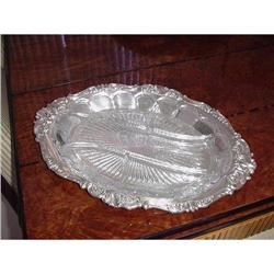 Silver Plate & Glass Dish SKU 6080 #1610018