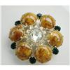 Image 1 : ~REGENCY~ GLASS CABOCHON RHINESTONE BROOCH #1610213