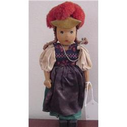 Doll Wood Jointed Made in Germany 1950s #1610249