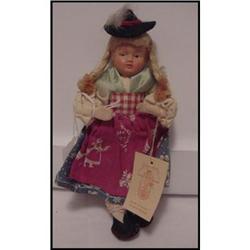 Doll Austria Girl 7" Paper Tag Made in Austria #1610260