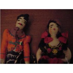 5.5" Cloth Couple Made in Cuba Dolls  1940s #1610299