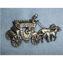 Vintage Silver  Coach Brooch #1610525