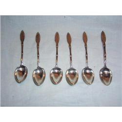 6 Vintage Dutch Silver Teaspoons #1610549