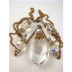 ART Deco AB Glass & CHANNEL Rhinestone NECKLACE#1610604