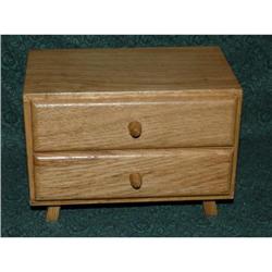 Handcrafted Two Drawer Solid Oak Wood Chest  #1610693