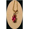 Image 1 : 10K Gold, Ruby and Diamond Pendant Necklace #1610695