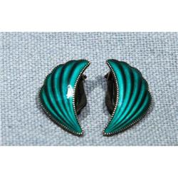 Norway Sterling Guilloche Earrings ELVIK 1950's#1610710