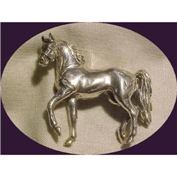 Large Sterling Horse Brooch -signed  #1610719