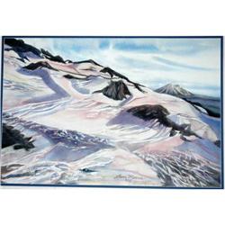 Large Glacier & Mountain Pastel Painting  #1610720