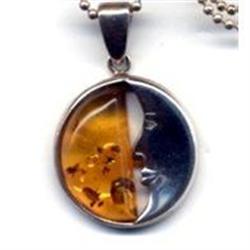 Amber Moon Sterling Pendant Necklace #1610722