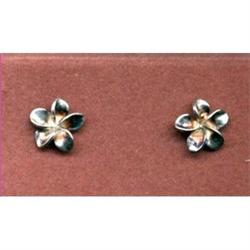 Hawaiian Heritage Sterling  Frangipani Earrings#1610726