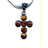 Image 1 : Amber & Sterling Cross  on Sterling Chain #1610730