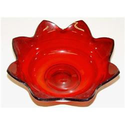 Eight Star Cranberry Glass Bowl #1611074