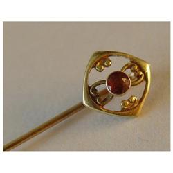 Antique 14kt Yellow Gold Ruby Stick Pin Vintage#1611080