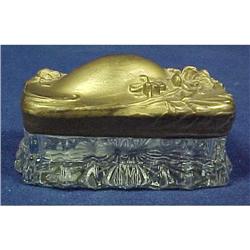 Victorian Glass Dresser Box with Metal Top #1611122