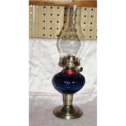 Vintage Oil Lamp with Silverplate Base Deep #1611125