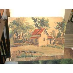 Water Color Country Scene by F.Hyman #1618637