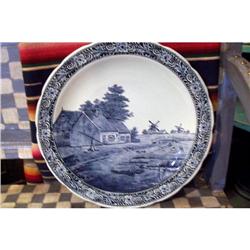 English Delft Antique Blue &White Charger #1618752