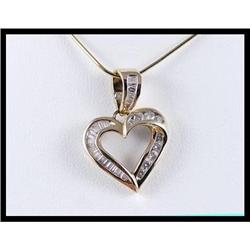 Diamond Heart Shaped 14K Yellow Gold Pendant #1618994