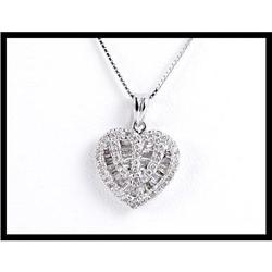 Heart Shaped White Gold Diamond Pendant #1618995