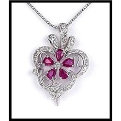 14K WHITE GOLD RUBY AND DIAMOND PENDANT #1618996