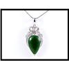 Image 1 : NICE 18K WHITE GOLD JADE AND DIAMOND PENDANT #1619013