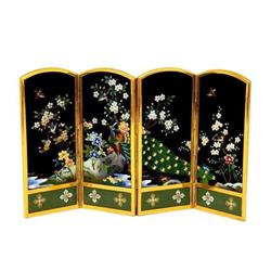 Old Japanese Cloisonne 4 Panel Table Screen w #1619197