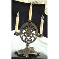 Lamp Table Deco 3 Candle Sockets Brass Iron #'d#1619273