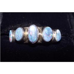 Estate India Sterling Silver Oval Opals #1619292