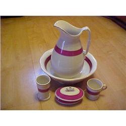 Ironstone Bowl and Pitcher, Set, 5 Pcs. #1619511