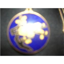 ANTIQUE COBALT BLUE ENAMEL/GOLD NECKLACE &  #1619592