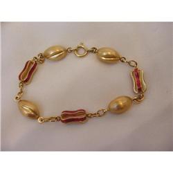 French 18K Gold Enamel Bracelet #1641318