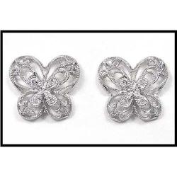 PLATINUM DIAMOND BUTTERFLY EARRINGS(price was #1641447