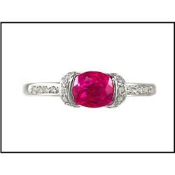 18K WHITE GOLD RUBY DIAMOND RING WAS $1050.00 #1641462