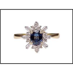 SAPPHIRE 18K DIAMOND RING WAS $750. #1641464