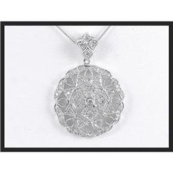 14k White Gold Diamond Pendant #1641467